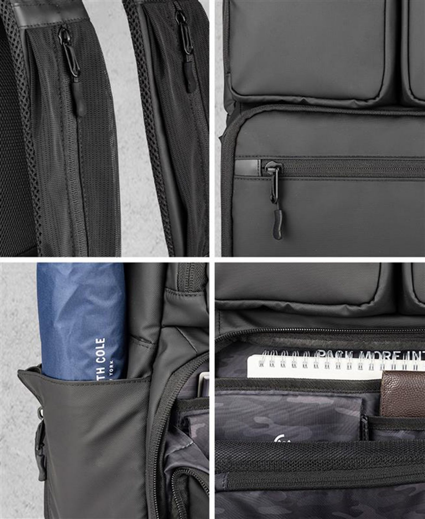 Рюкзак Kenneth Cole Reaction Ryder 17" Laptop with Removable Laptop Sleeve, цвет: Чёрный — фото 6