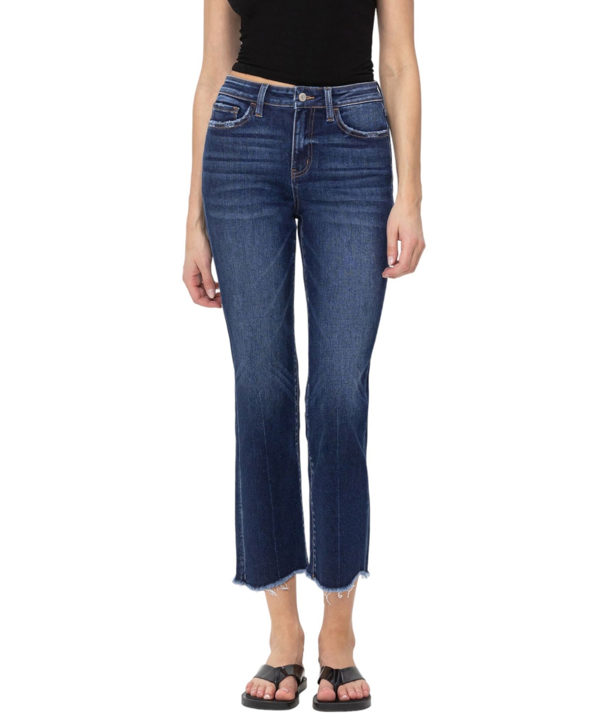 Women's High Rise Regular Straight Jeans - Worthiness blue