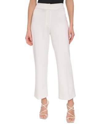 DKNY - Women's Cropped High-Rise Wide-Leg Career Pants