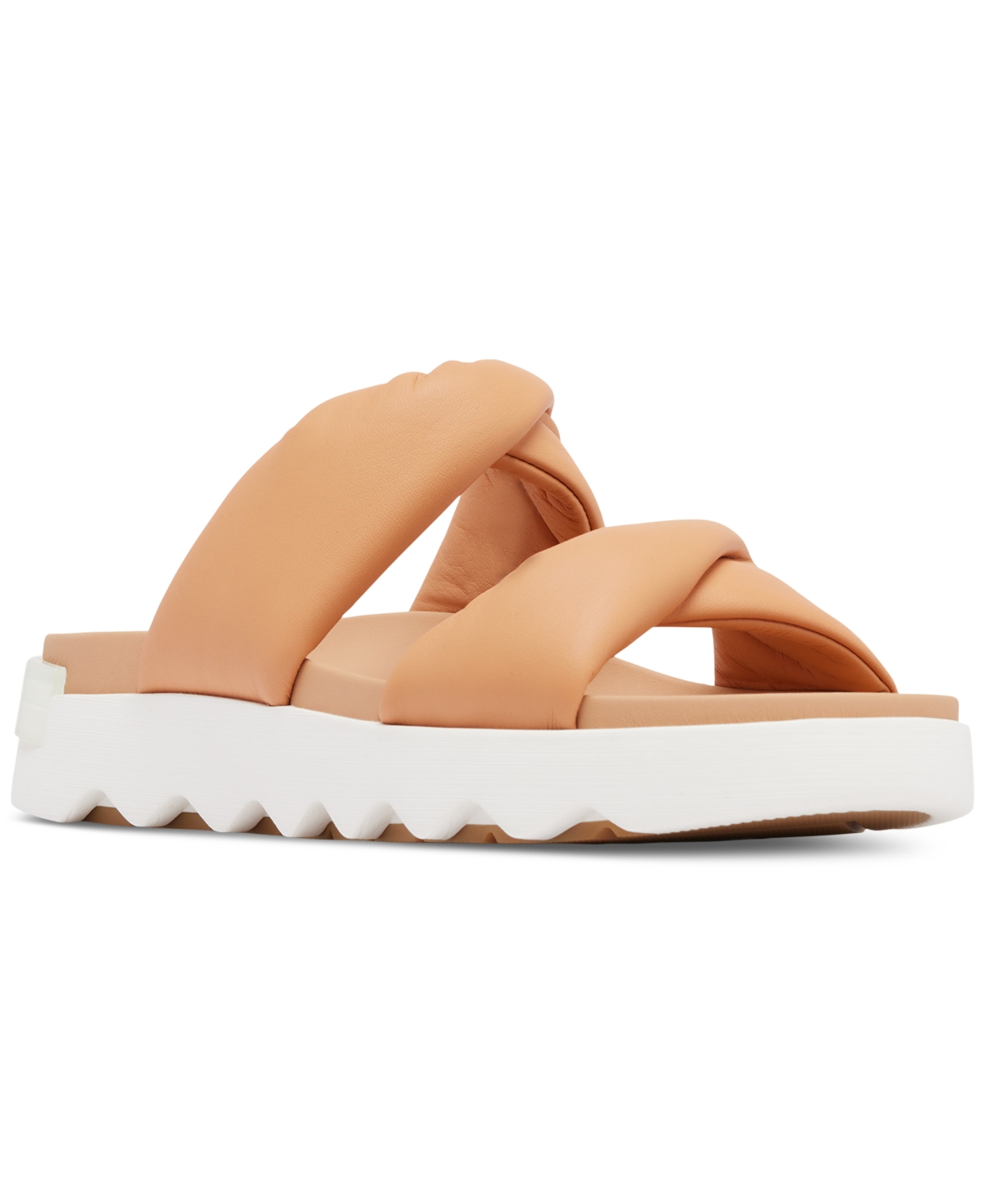 Shop Sorel Women's Vibe Twist Slip-on Slide Sandals In Honest Beige,sea Salt