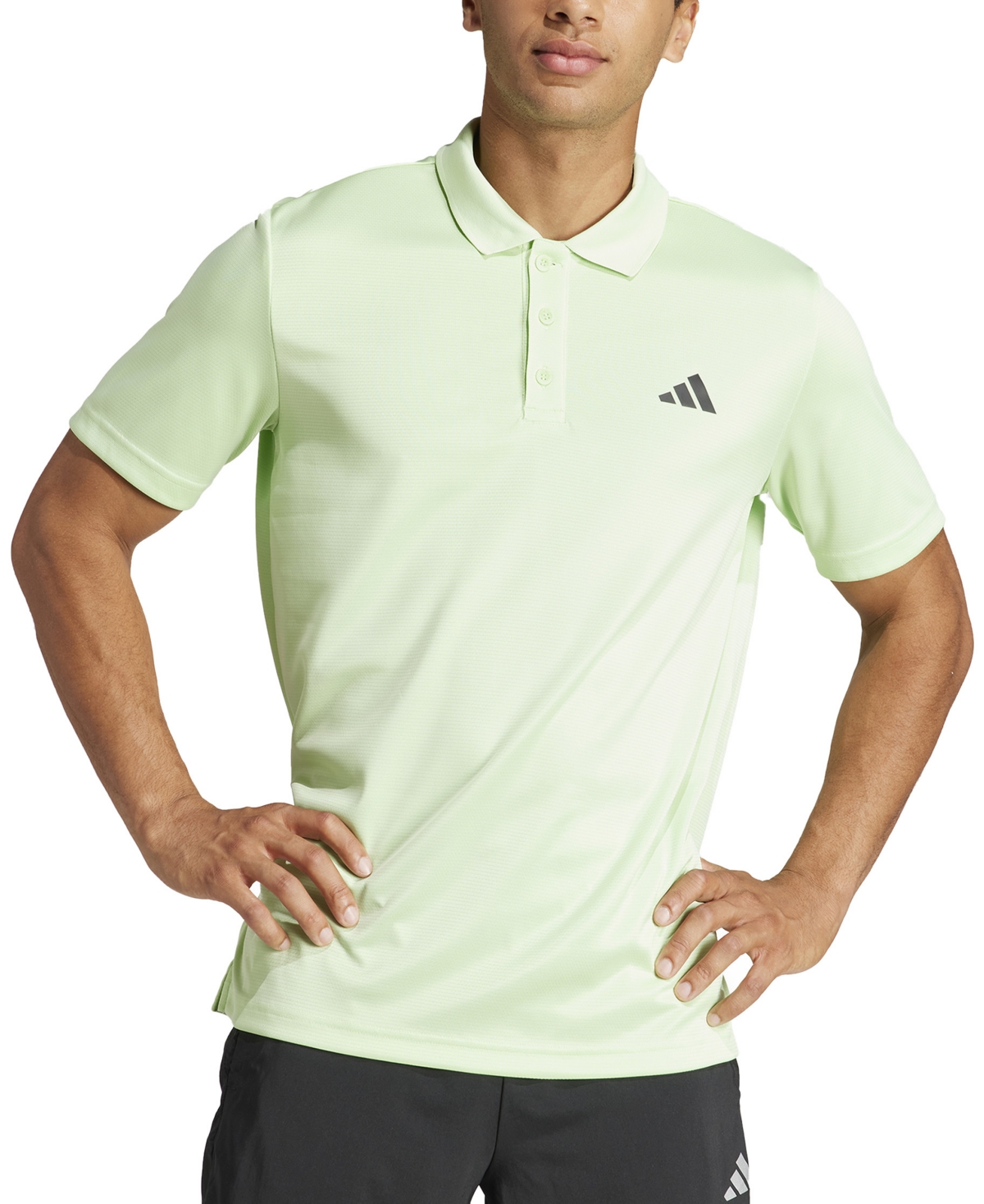 Shop Adidas Originals Men's Essentials Aeroready Training Polo Shirt In Semi Green Spark