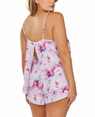 Plus Size 2Pc. Soft Floral Tank and Short Pajama Set