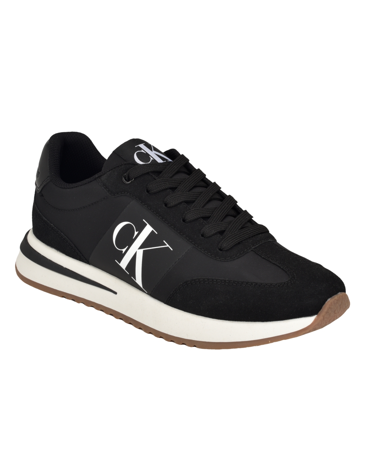 Shop Calvin Klein Men's Pezrand Casual Lace-up Sneakers In Black
