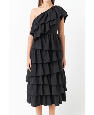 Endless Rose Women's One Shoulder Tiered Midi Dress - Macy's