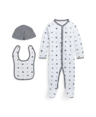 【日本製】 Bear Polo Boys Baby Lauren Ralph Polo Cotton Gift Piece 3 トップス