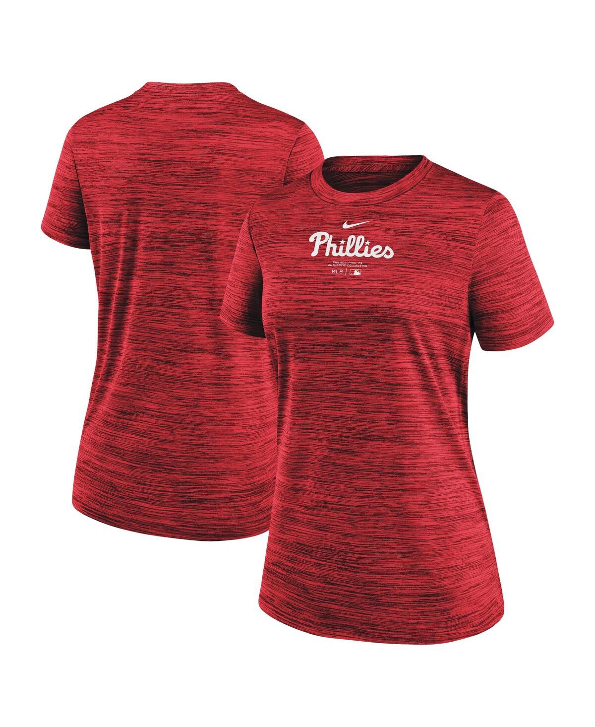 Shop Nike Women's  Red Philadelphia Phillies Authentic Collection Velocity Performance T-shirt
