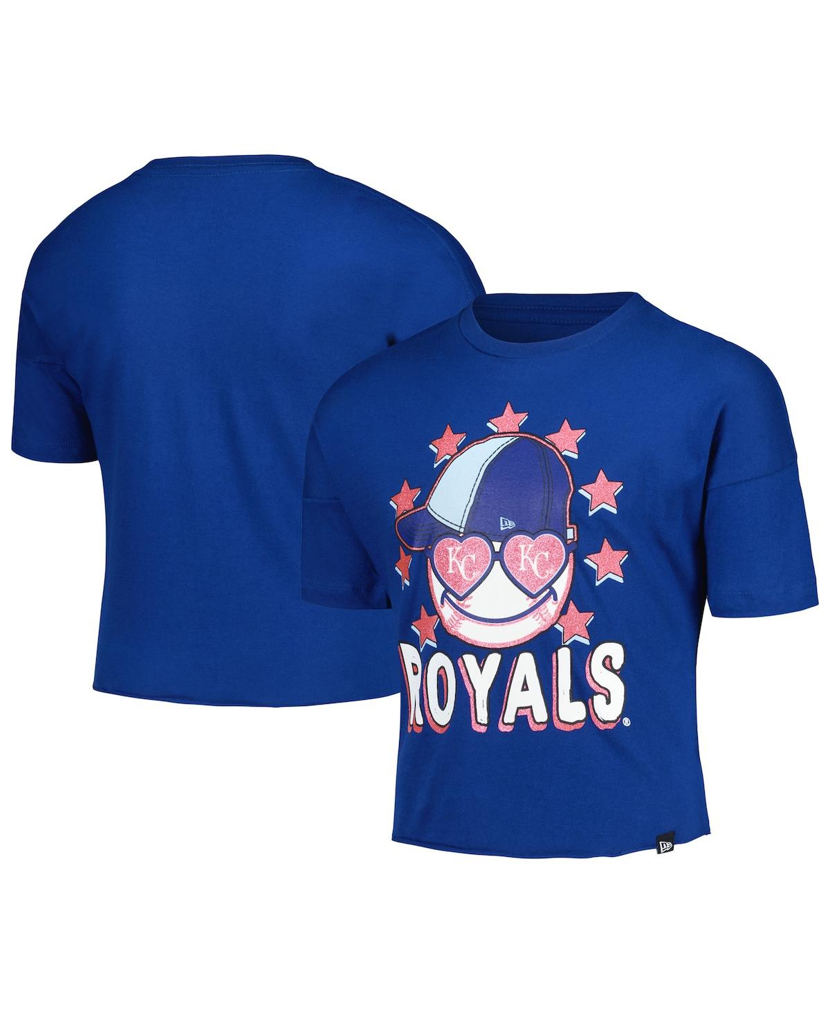 NEW ERA BIG GIRLS NEW ERA ROYAL KANSAS CITY ROYALS TEAM HALF SLEEVE T-SHIRT 