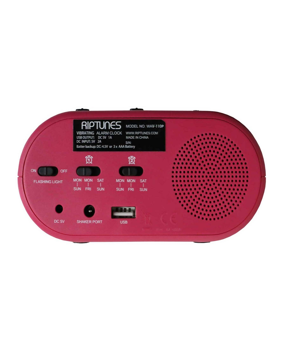 Riptunes 3-in-1 Vibrating Alarm Clock with Bed Shaker