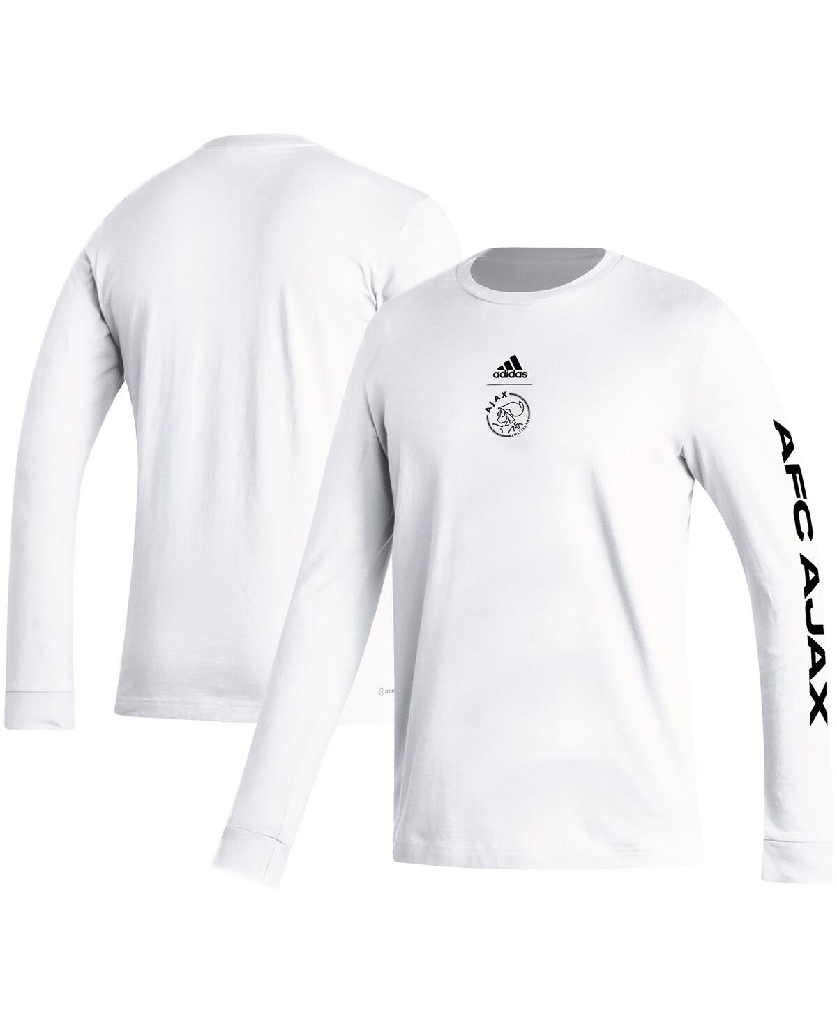 Shop Adidas Originals Men's Adidas White Ajax Team Crest Long Sleeve T-shirt