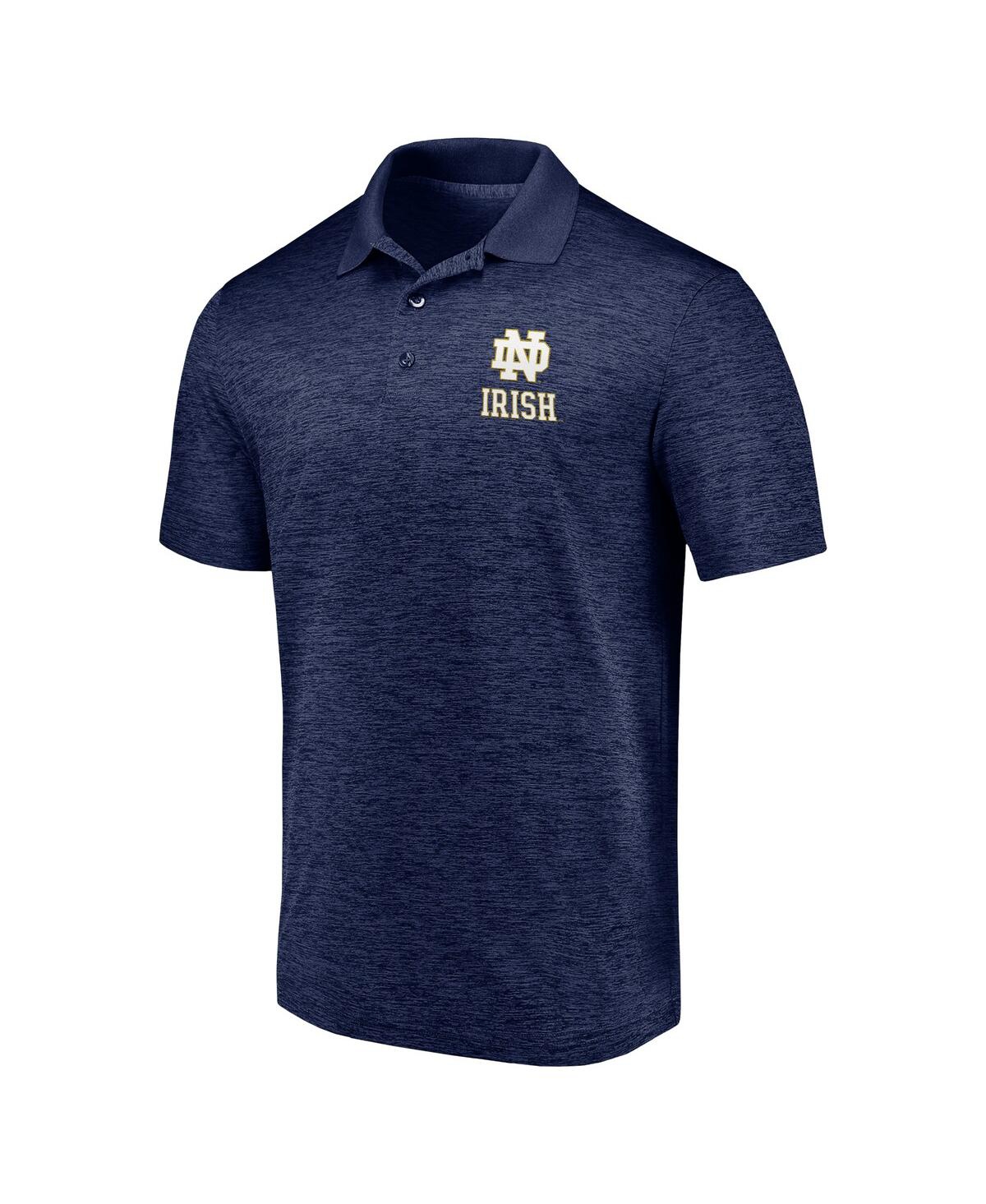 Shop Fanatics Men's  Heather Navy Notre Dame Fighting Irish Primary Logo Polo Shirt