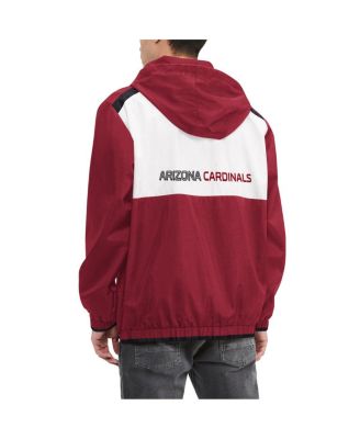 Men's Cardinal, White Arizona Cardinals Carter Half-Zip Hooded Top
