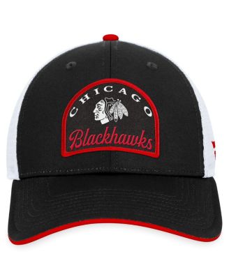 Men's Black, White Chicago Blackhawks Fundamental Adjustable Hat
