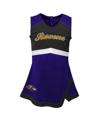 Girls Toddler Purple Baltimore Ravens Cheer Captain Dress with Bloomers