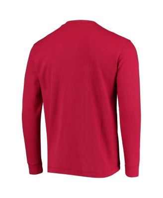 Men's Red Kansas City Chiefs Logo Maverick Thermal Henley Long Sleeve T-shirt