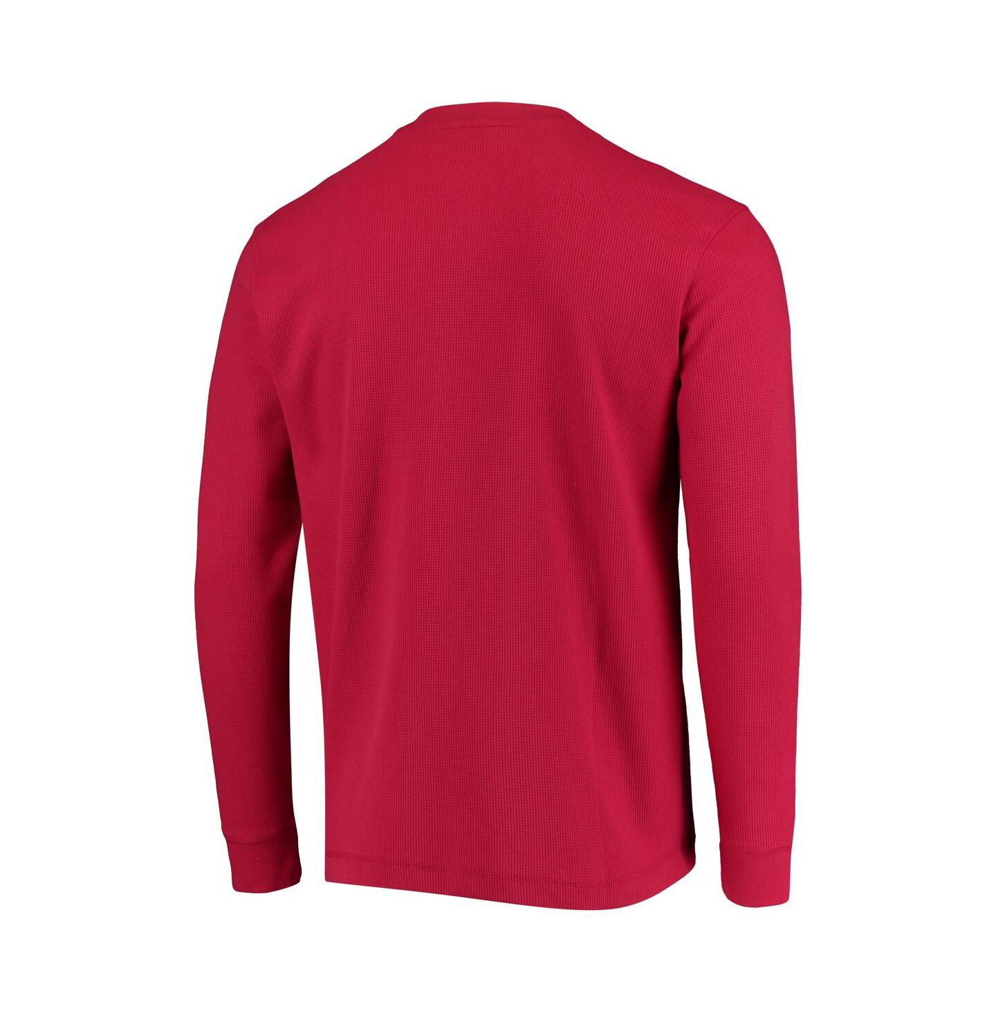 Мужская футболка Dunbrooke Red Kansas City Chiefs Logo Maverick Thermal Henley Long Sleeve — фото 3