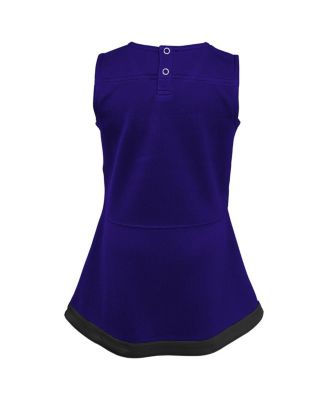 Girls Toddler Purple Baltimore Ravens Cheer Captain Dress with Bloomers