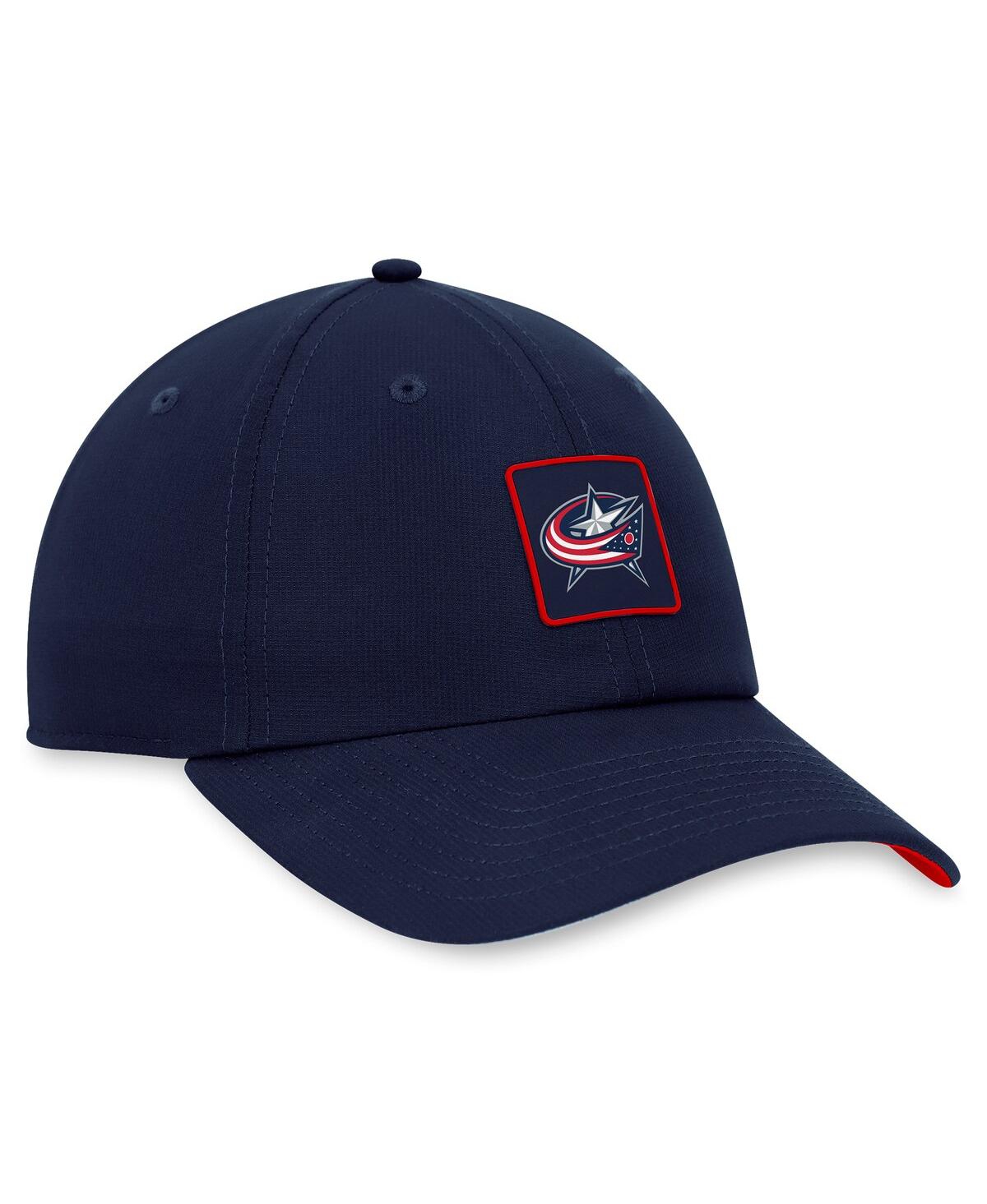 Shop Fanatics Men's  Navy Columbus Blue Jackets Authentic Pro Rink Adjustable Hat