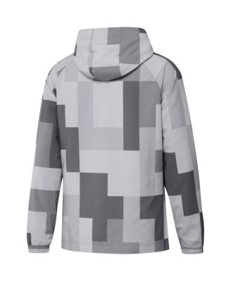 Men's Gray Juventus Graphic Raglan Full-Zip Windbreaker Jacket