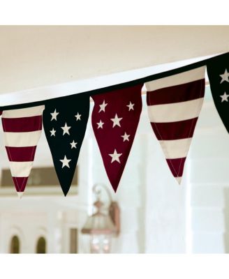 Cotton Duck Stars And Stripes Americana Pennant Bunting With Embroidery