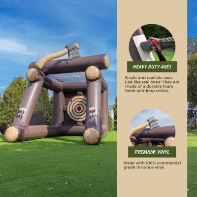 Axe Throwing Target Game Inflatable (with Blower And Foam Axes)