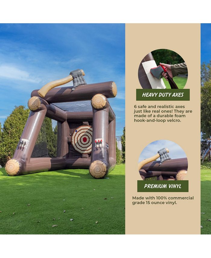 Xjump Axe Throwing Target Game Inflatable (with Blower And Foam Axes