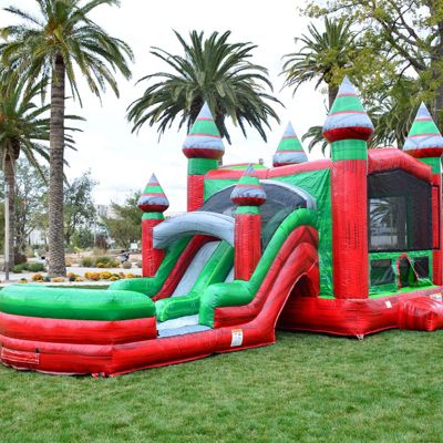 Midnight Commercial Grade Bounce House Water Slide Combo with Pool for Kids and Adults (with Blower), Basketball Hoop, Wet Dry Use, Outdoor Indoor, Birthday Party, Rental Quality