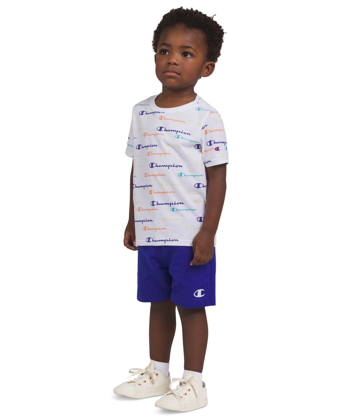 Champion Toddler & Little Boys Short-Sleeve Printed T-Shirt & Fleece Shorts, 2 Piece Set