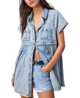 shirt dress plus size womens Universal Standard Plus Size Hamptons Smocked Shirtdress main image 0