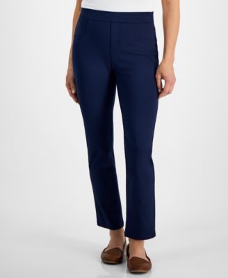 Petite Mid Rise Pull On Straight Leg Ponte Pants, Created for Macy's 