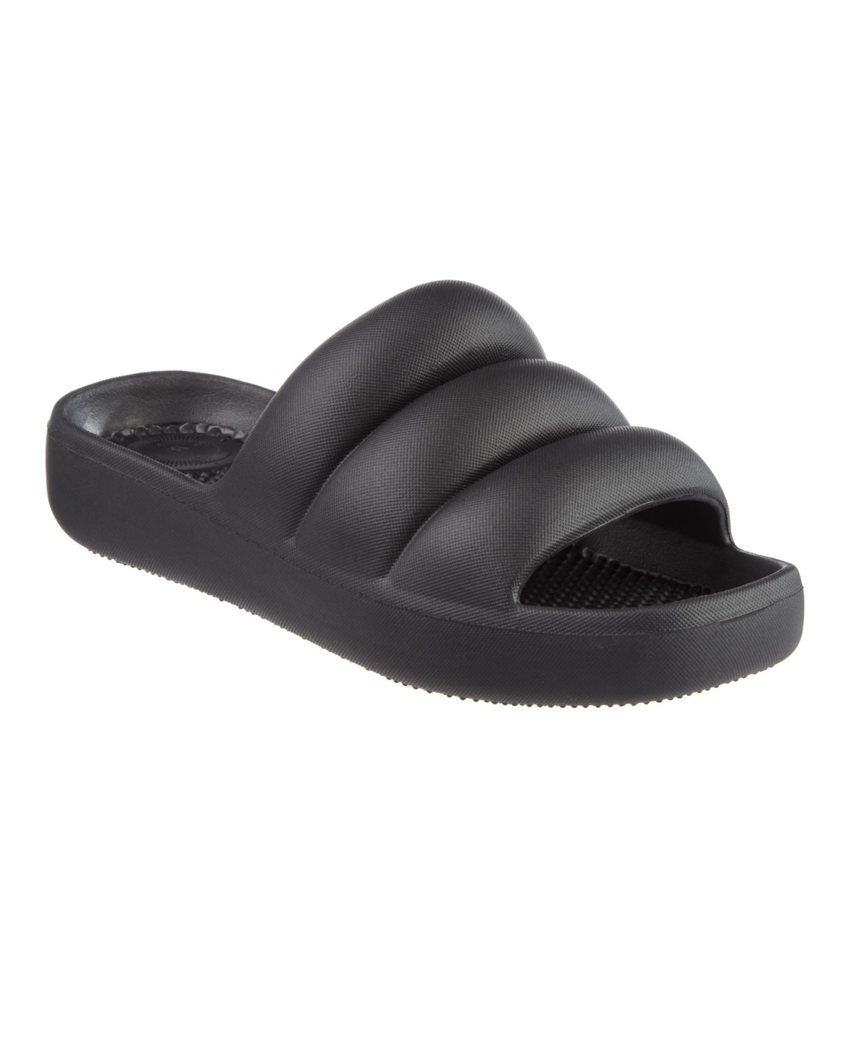 Totes Women's Molded Puffy Slide With Everywear In Black