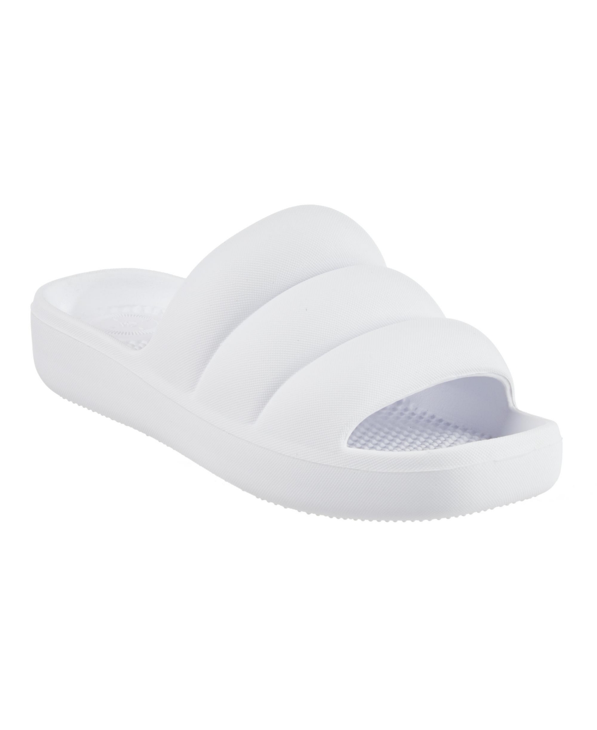 Totes Women's Molded Puffy Slide With Everywear In White