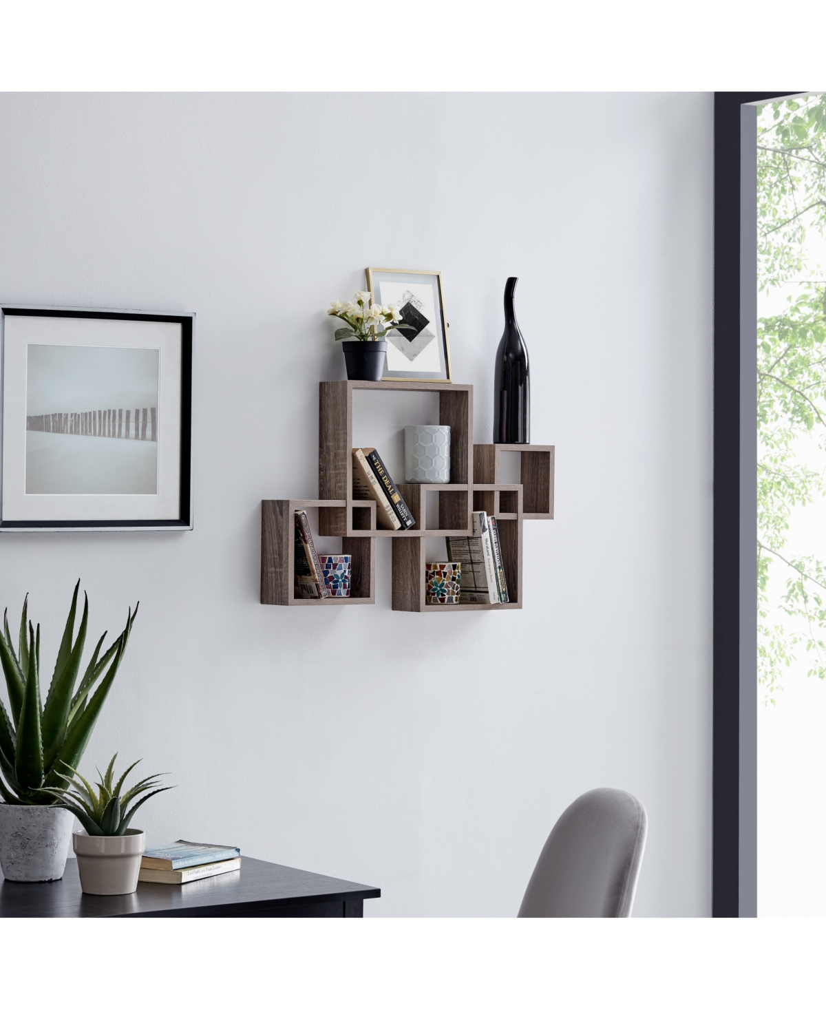 DANYA B INTERSECTING CUBE SHELVES 