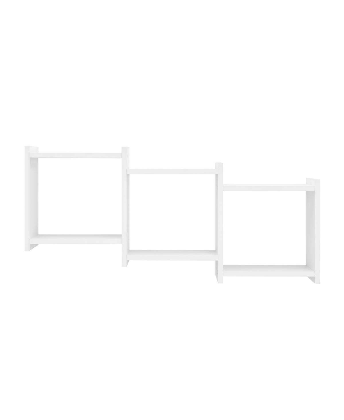 3-Cube Floating Decorative organizer Wall Shelf with Ledges, Horizontal or Vertical Hanging Options - White