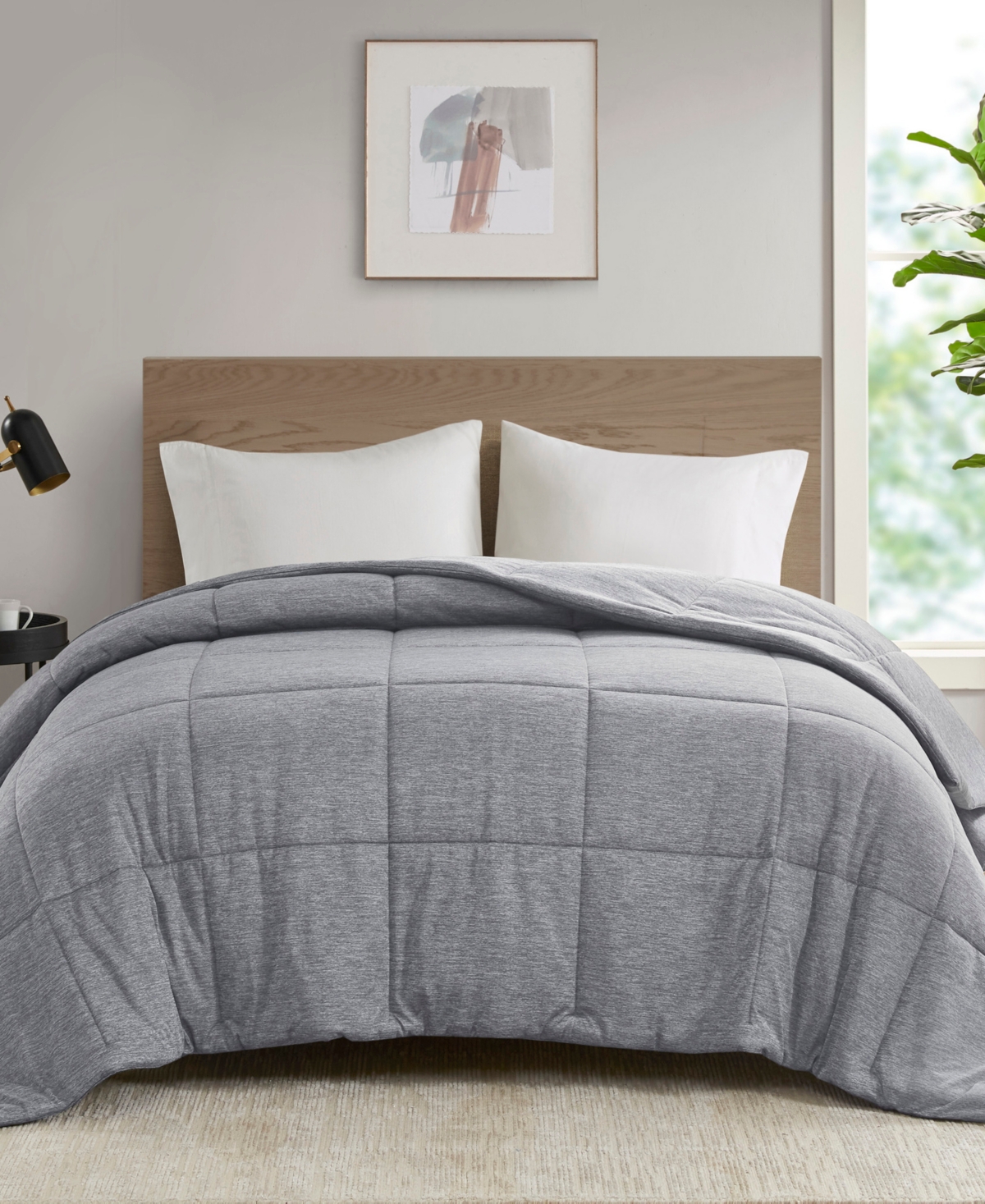 Shop Urban Habitat Comfort Cool Jersey Knit Oversized Down Alternative Comforter, Twin/twin Xl In Gray
