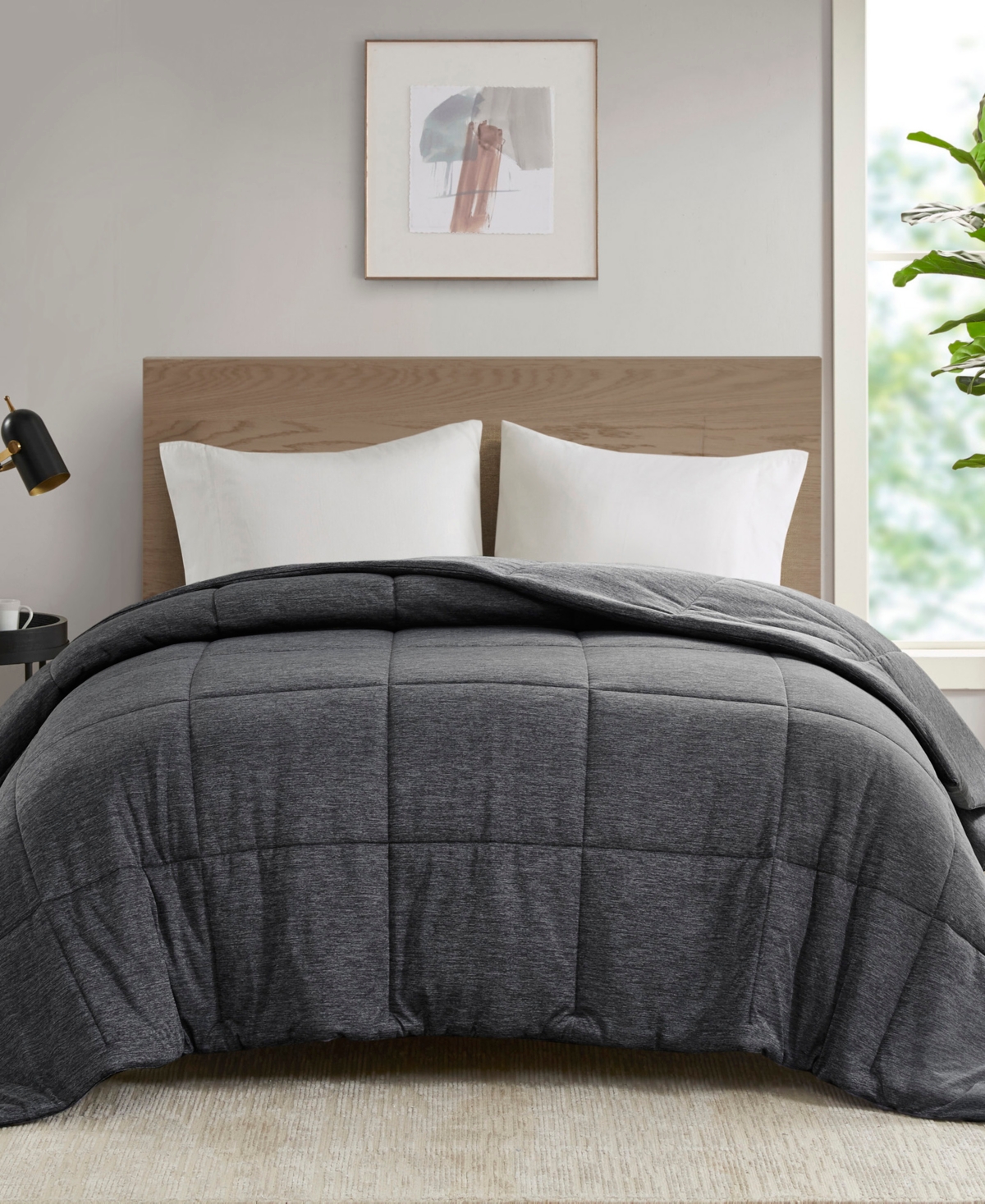 Shop Urban Habitat Comfort Cool Jersey Knit Oversized Down Alternative Comforter, King/cal King In Black