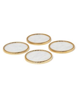 Roseland Metal Coasters, Set of 4