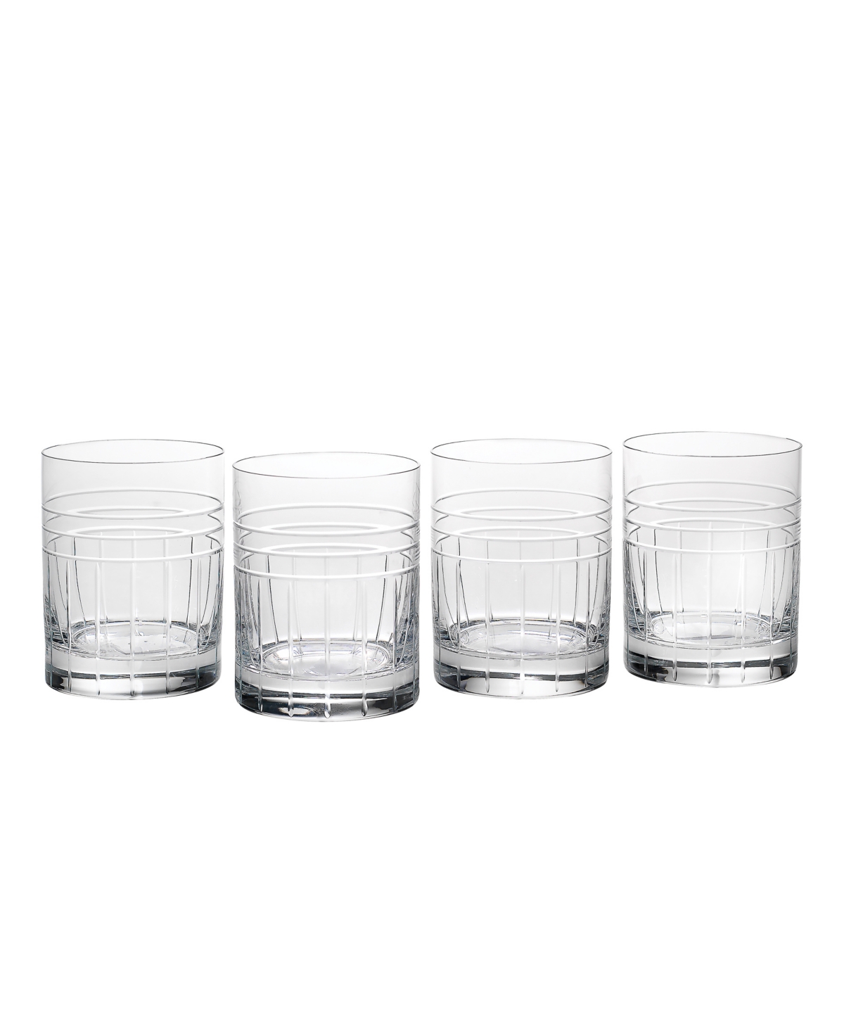Shop Reed & Barton Tempo Double Old Fashioned Glasses, Set Of 4 In Clear And No Color