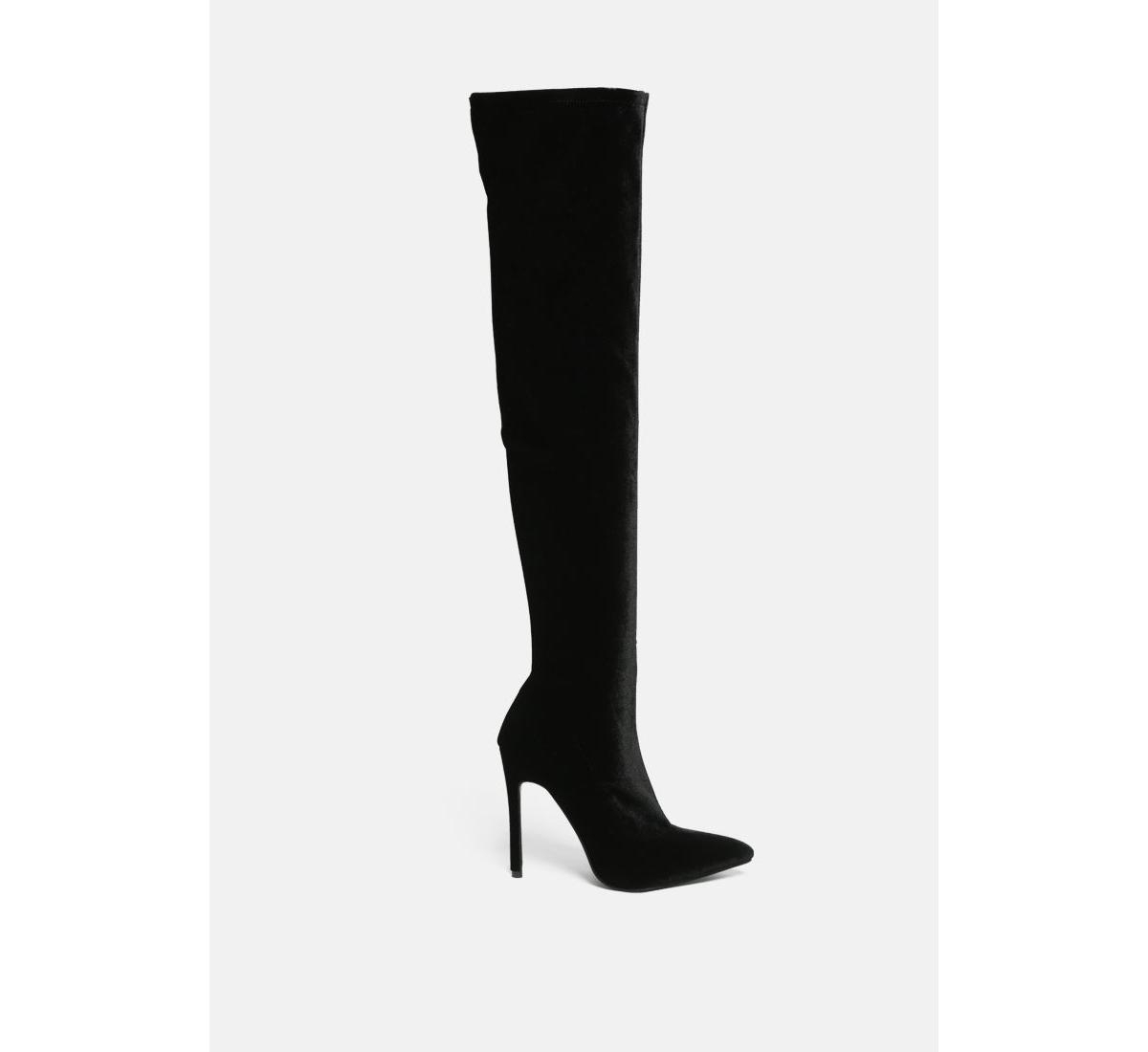 tilera stretch over the knee stiletto boots - Black