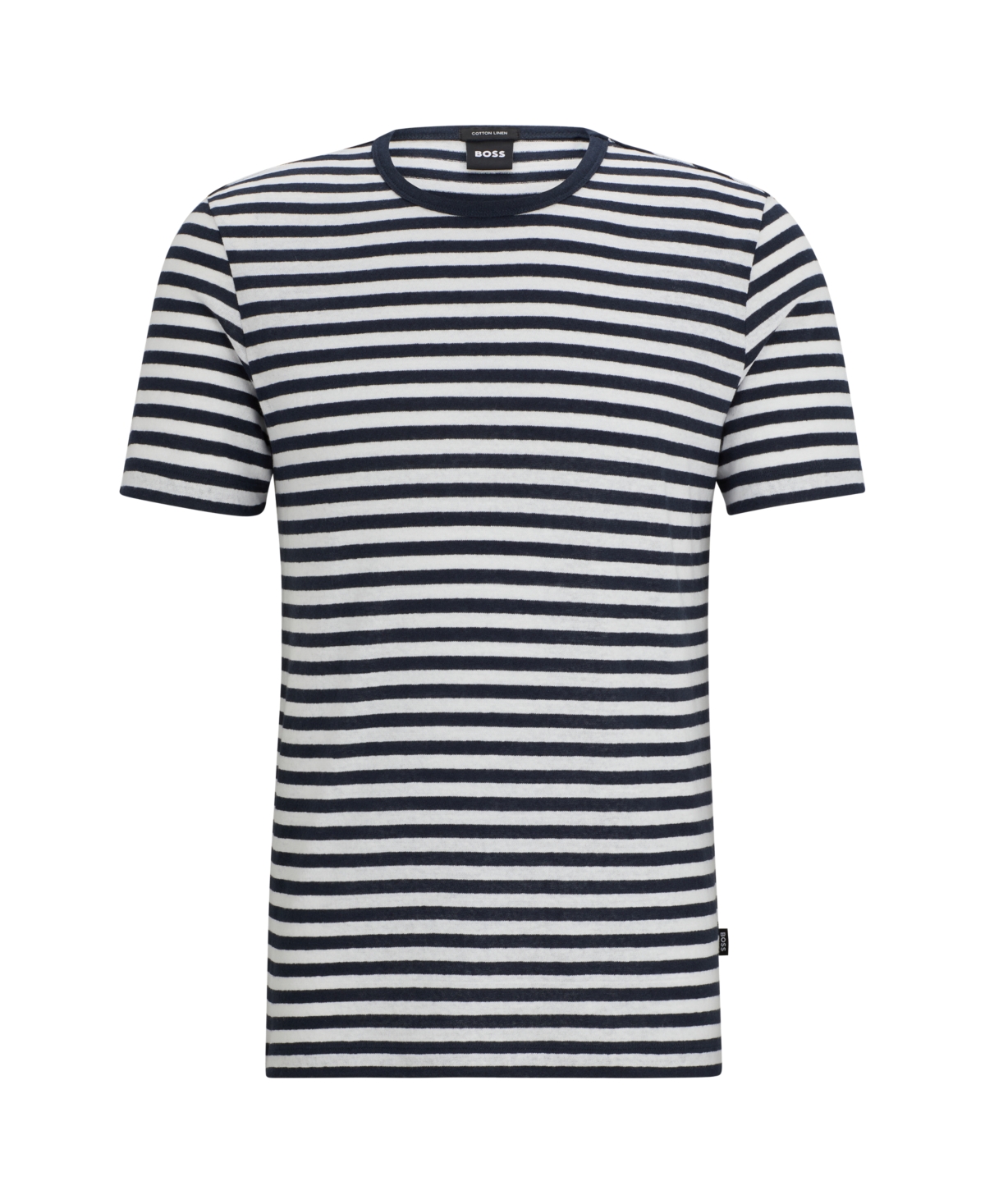 Shop Hugo Boss Boss By  Men's Horizontal-stripe T-shirt In Dark Blue