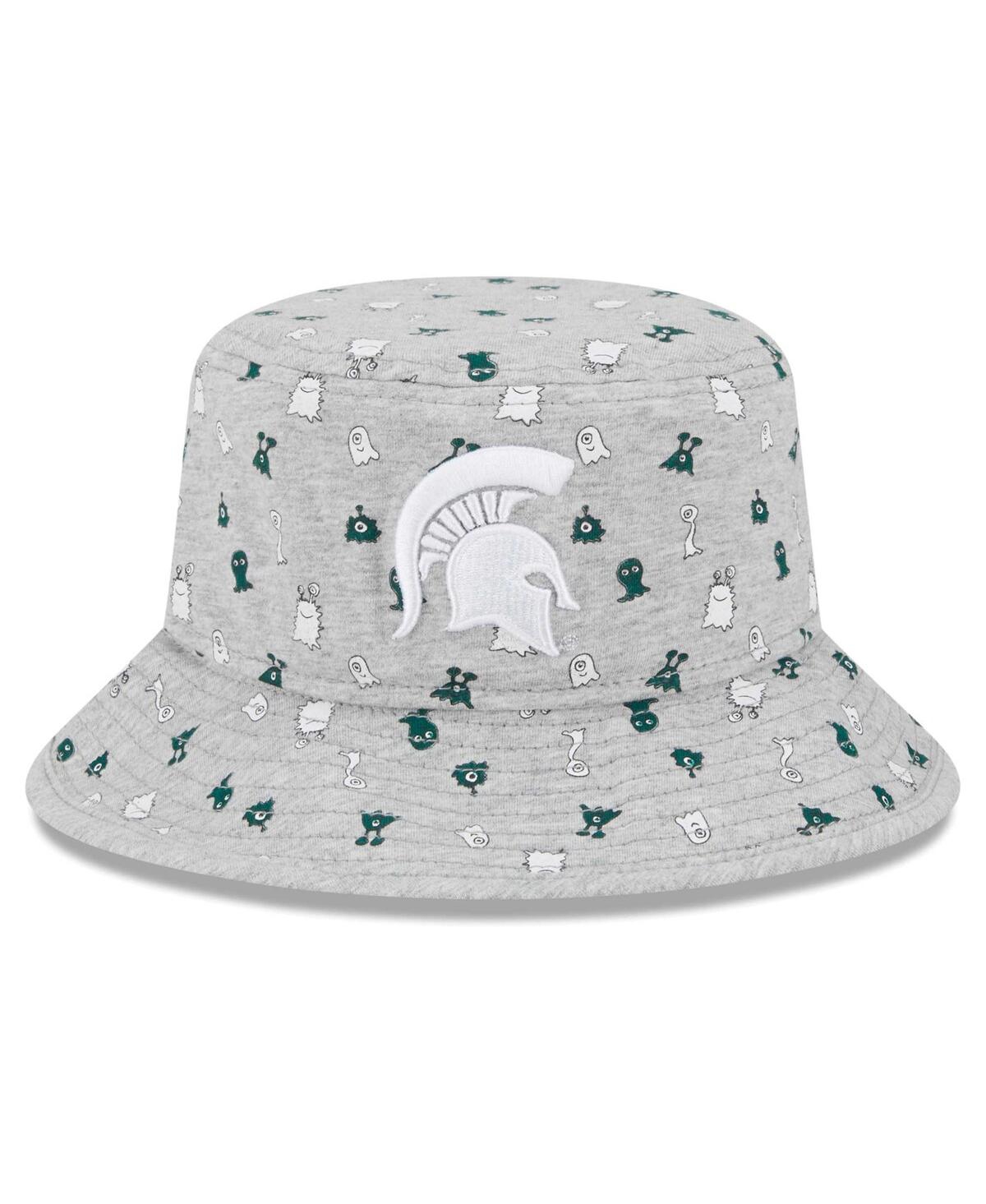 NEW ERA TODDLER BOYS AND GIRLS NEW ERA HEATHER GRAY MICHIGAN STATE SPARTANS CRITTER BUCKET HAT 