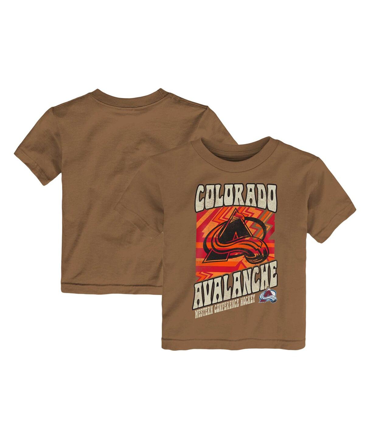 Shop Outerstuff Toddler Boys And Girls Brown Distressed Colorado Avalanche Hip To The Game T-shirt
