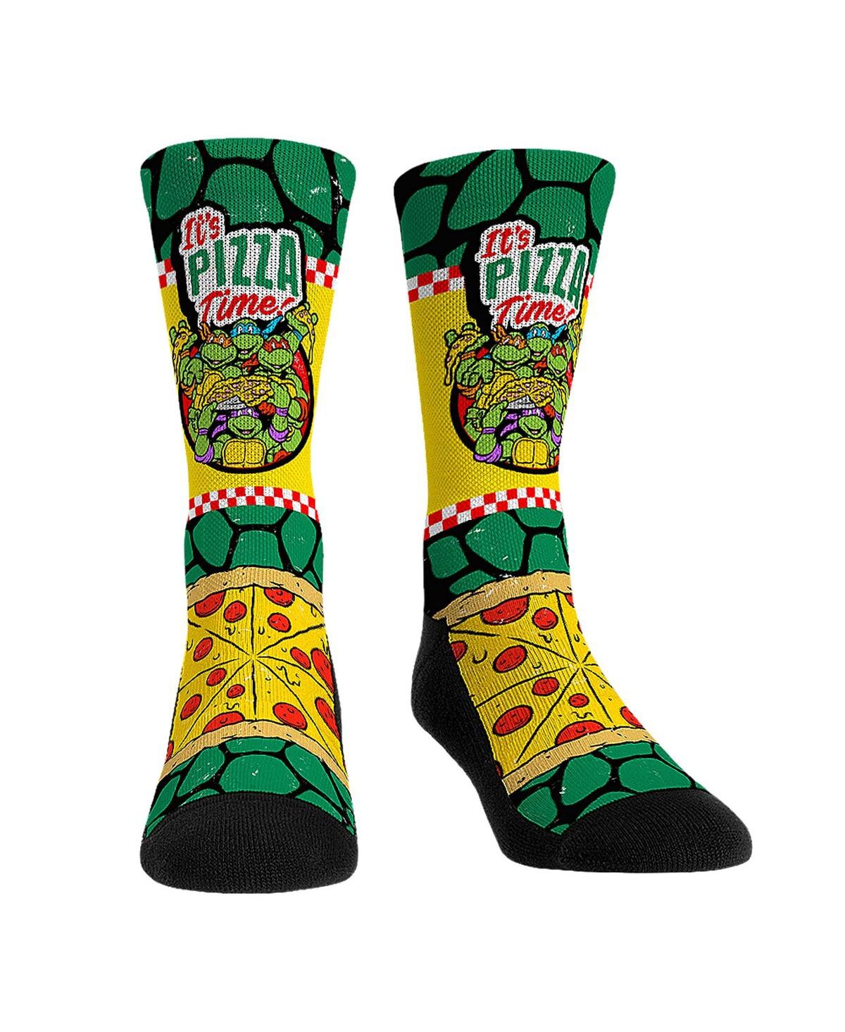 Shop Rock 'em Men's And Women's Rock Em Socks Teenage Mutant Ninja Turtles Pizza Time Crew Socks In Multi