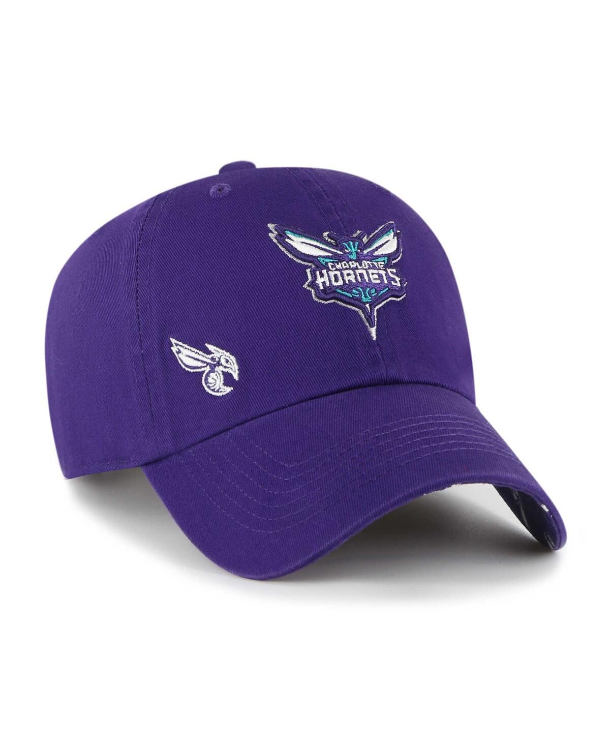 Shop 47 Brand Women's ' Purple Charlotte Hornets Confetti Undervisor Clean Up Adjustable Hat