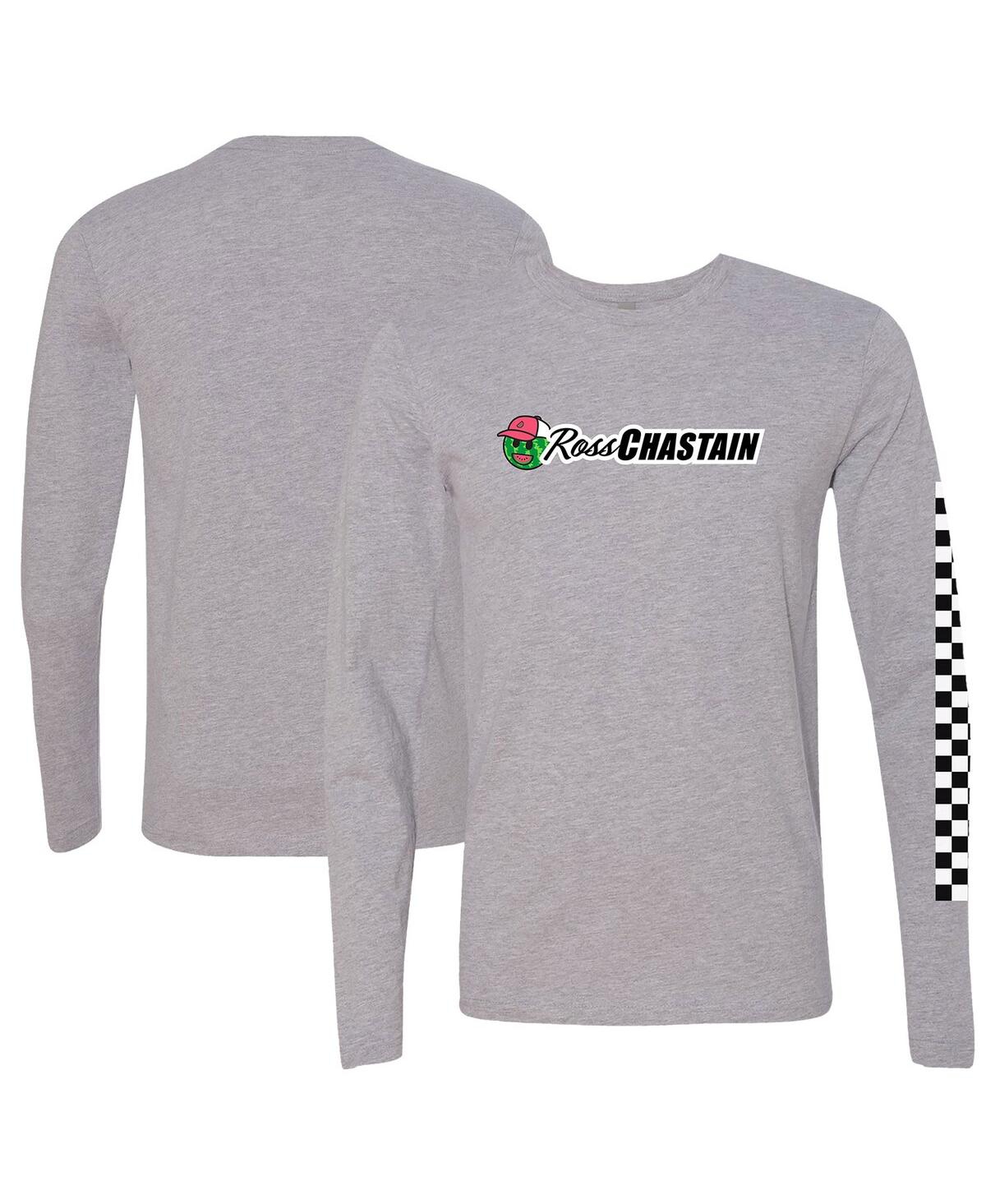 Men's Checkered Flag Sports Gray Ross Chastain Melon Man Long Sleeve T-shirt - Gray