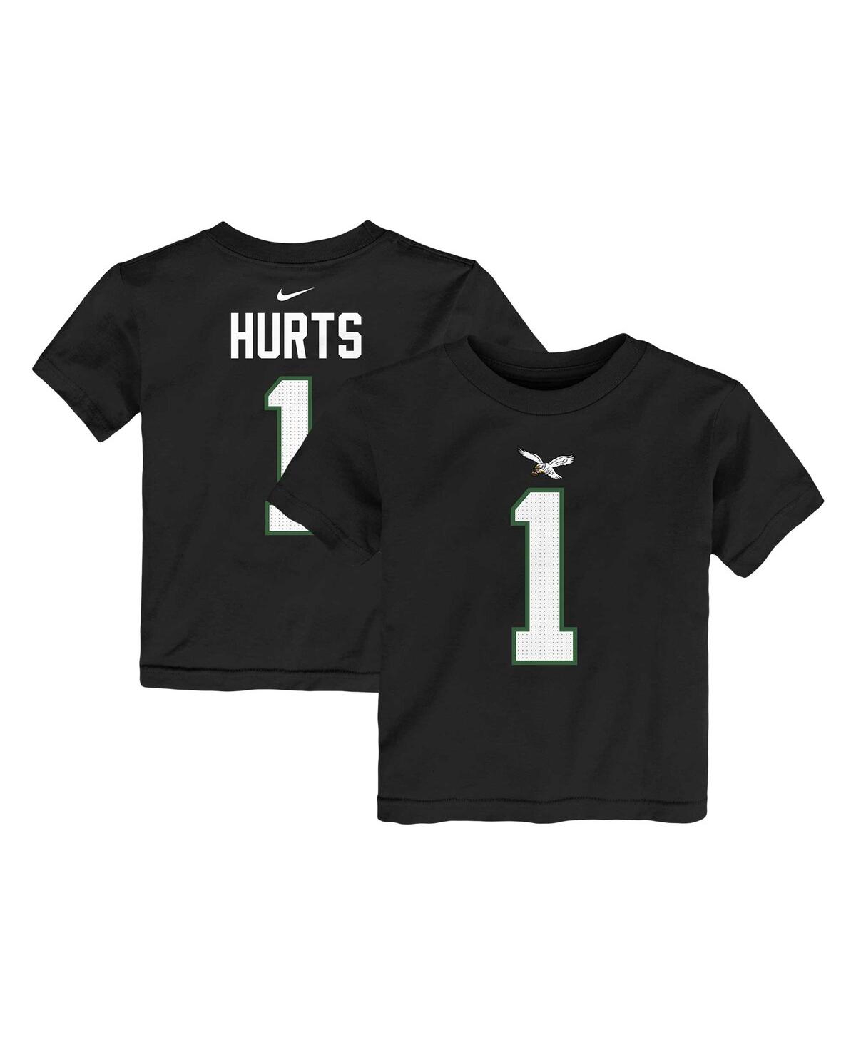 Shop Nike Toddler Boys And Girls  Jalen Hurts Black Philadelphia Eagles Player Name And Number T-shirt