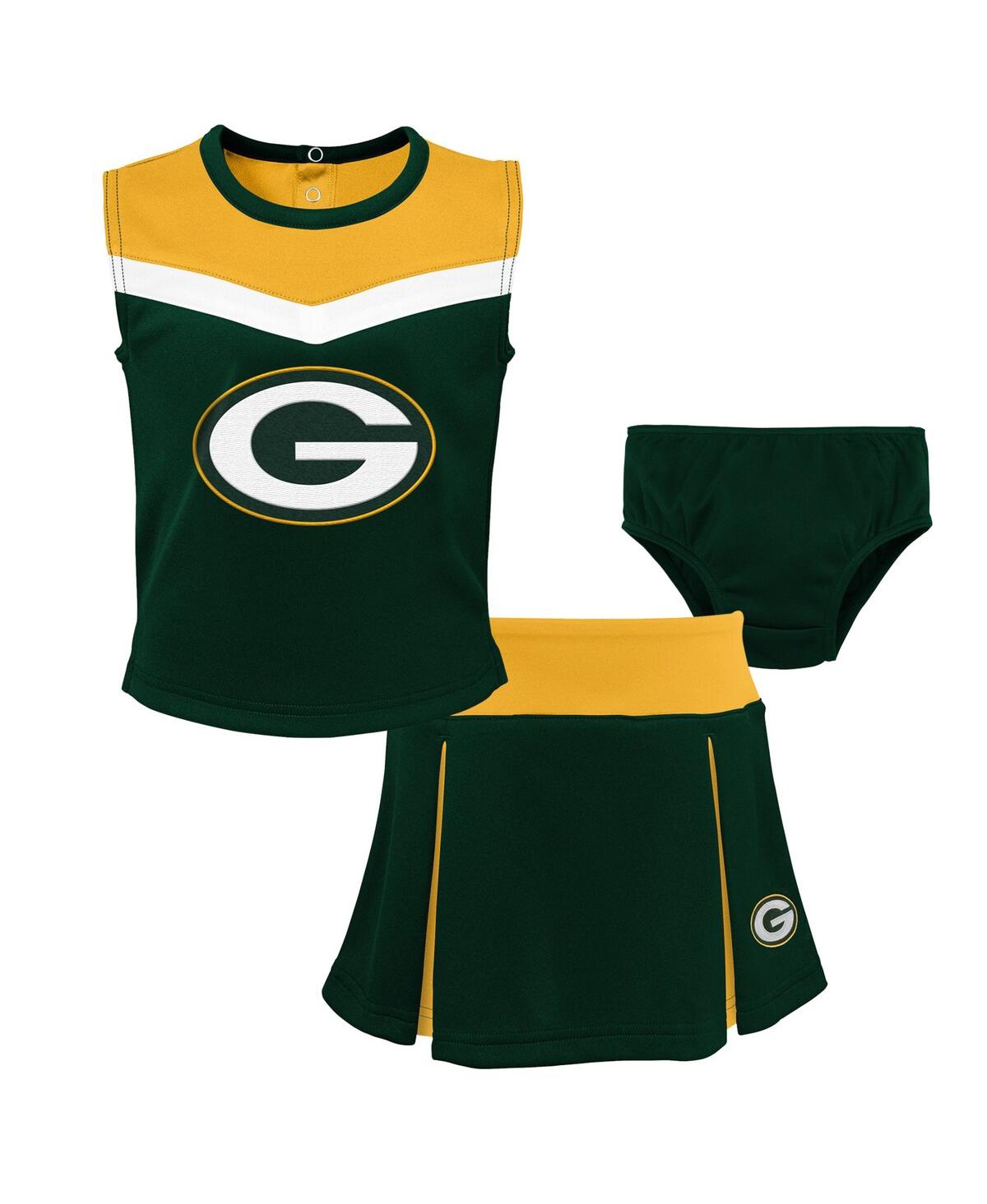 Shop Outerstuff Girls Toddler Green Green Bay Packers Spirit Cheer Three-piece Cheerleader Set