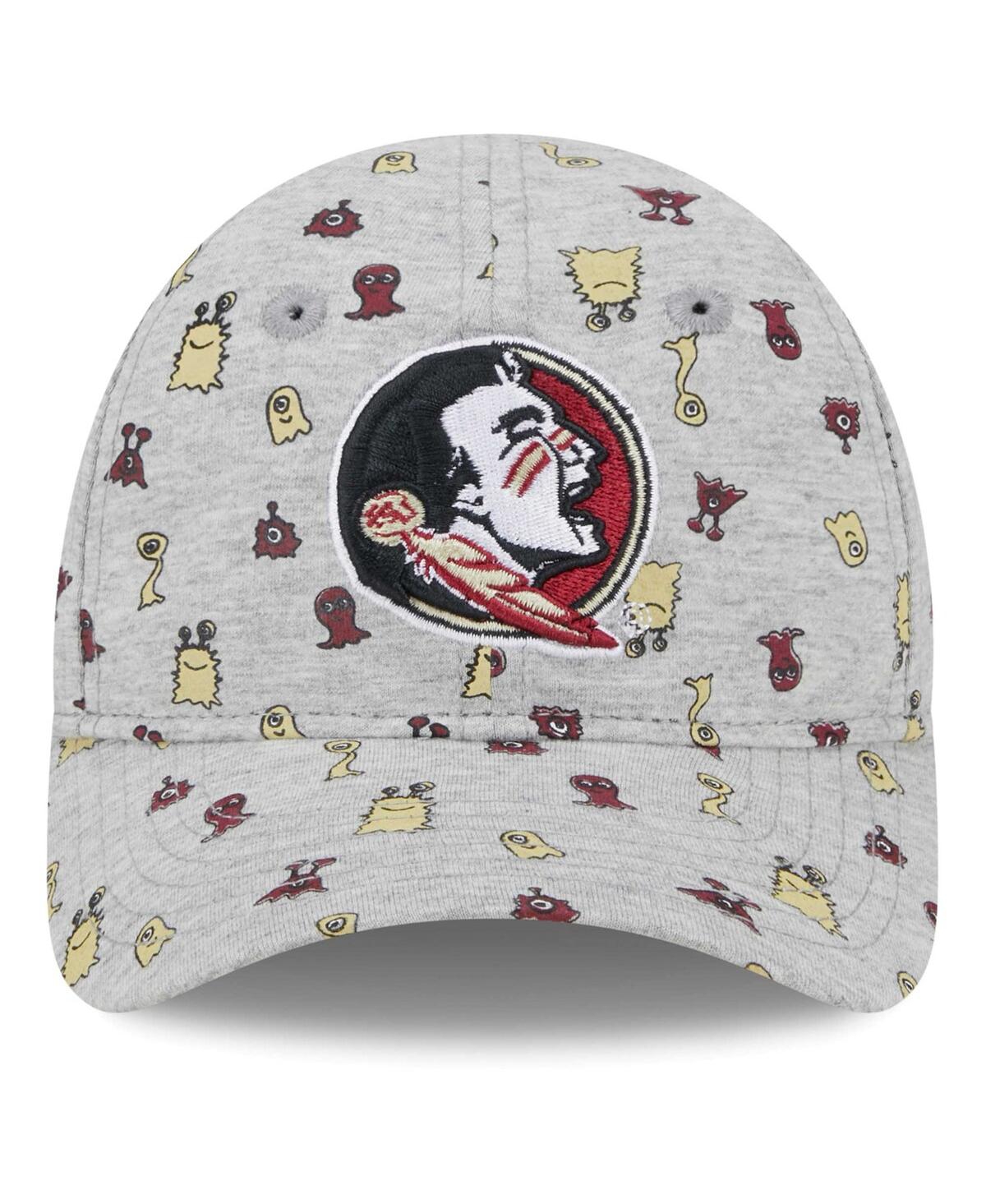 Toddler Boys and Girls New EraFlorida State Seminoles Allover Print Critter 9FORTY Flex Hat - Heather Gray