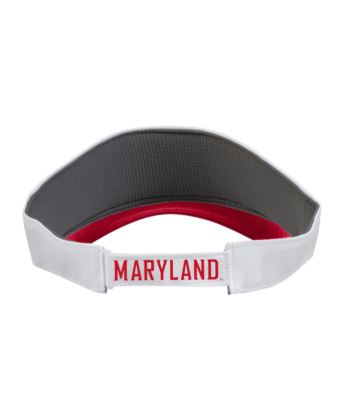 Shop Under Armour Men's  White Maryland Terrapins Logo Performance Adjustable Visor