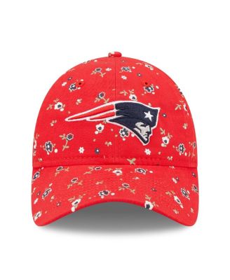 Women's Red New England Patriots Floral 9TWENTY Adjustable Hat