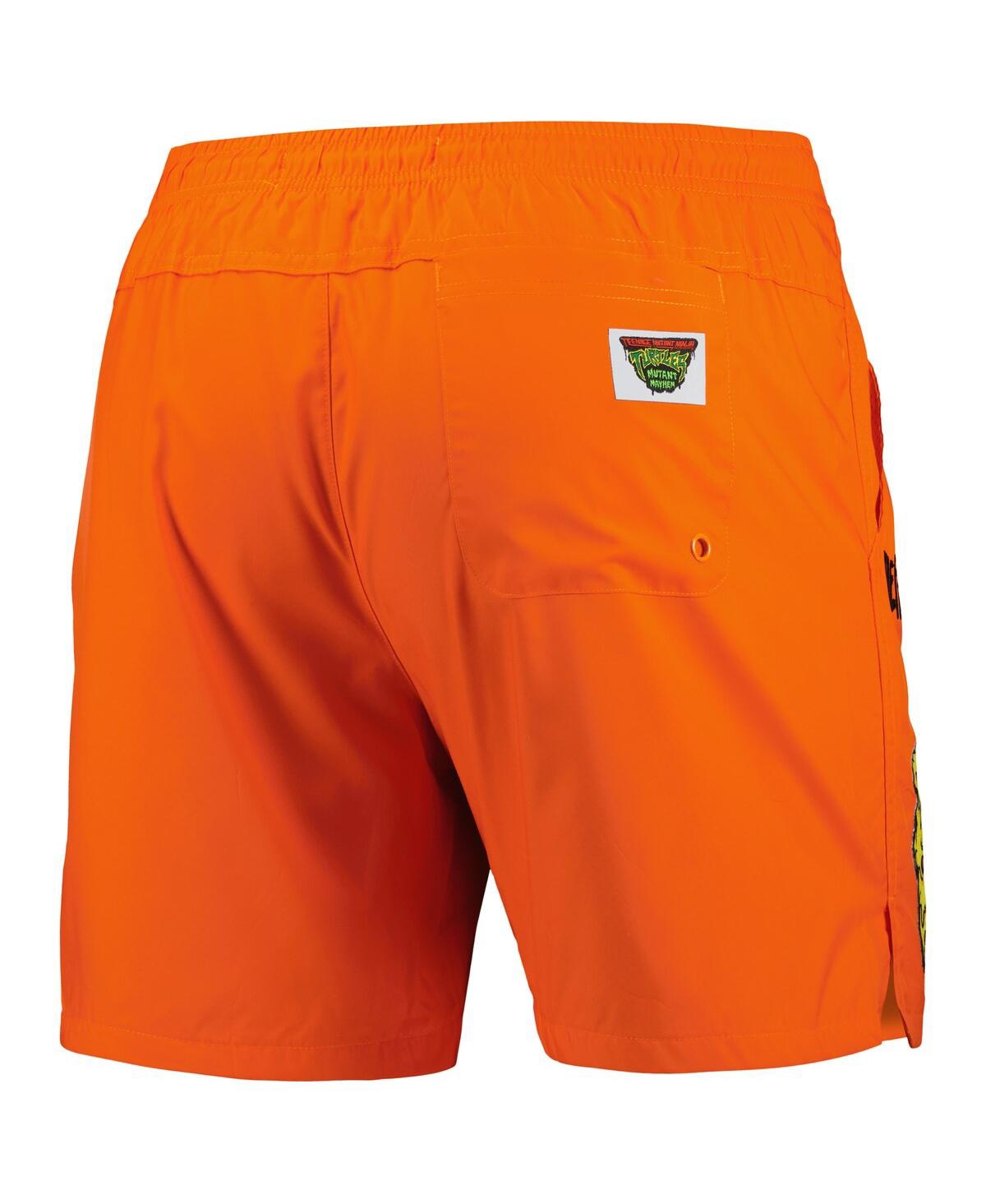 Shop Freeze Max Men's  Orange Teenage Mutant Ninja Turtles Mikey Defender Woven Shorts